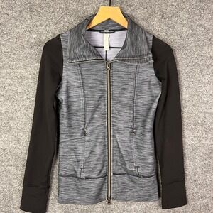 Lululemon Athletica Full Zip Jacket‎ Size 2 Gray Black Activewear Athletic